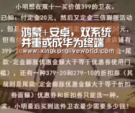 鸿蒙+安卓，双系统并重或成华为终端不得不接受的现实|星空视讯